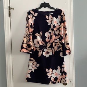 Floral, bell sleeve dress